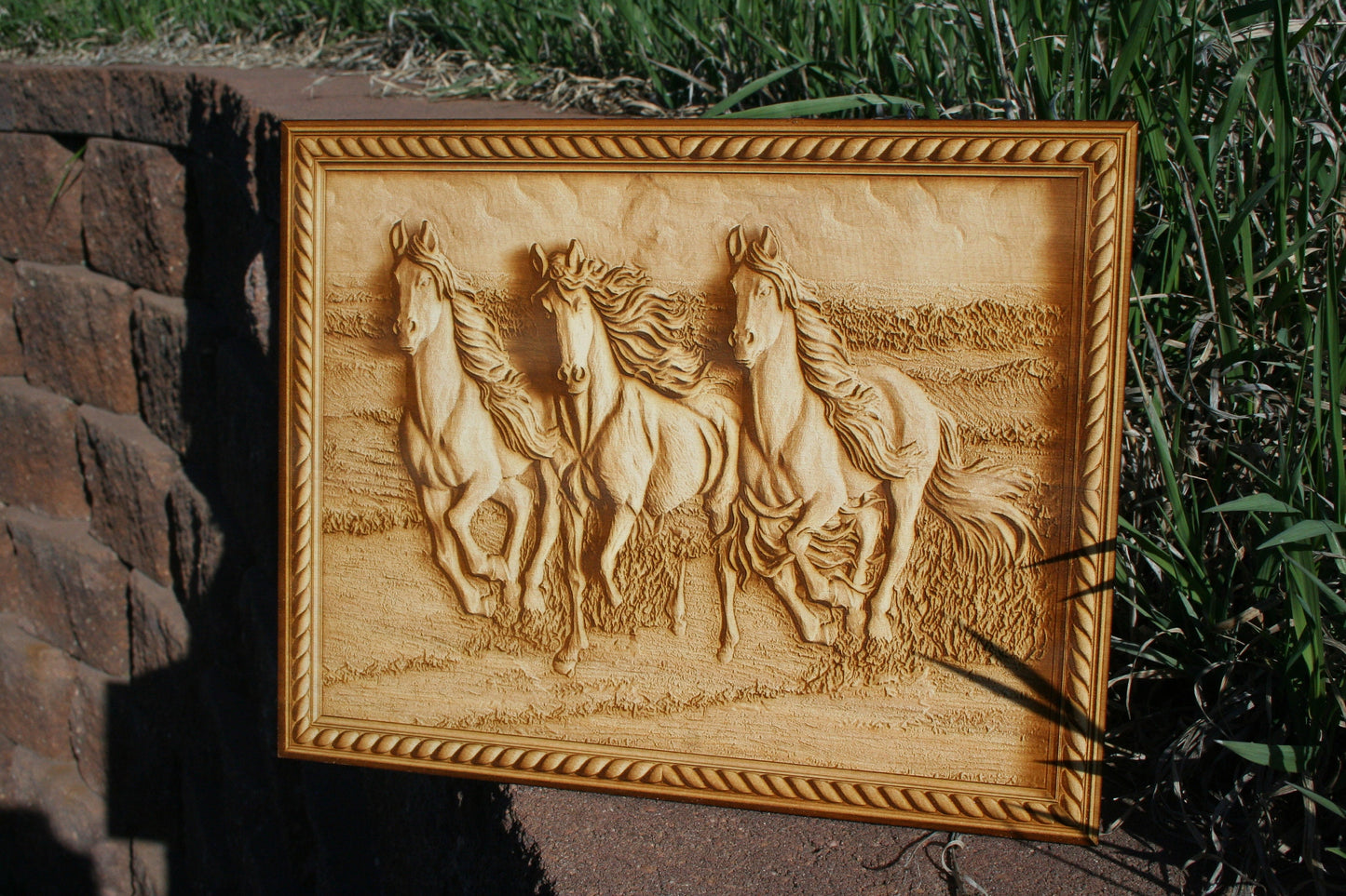 Mustangs Running Wild! Laser Engraved Wall Decor (Unique Horse Lover's Gift)