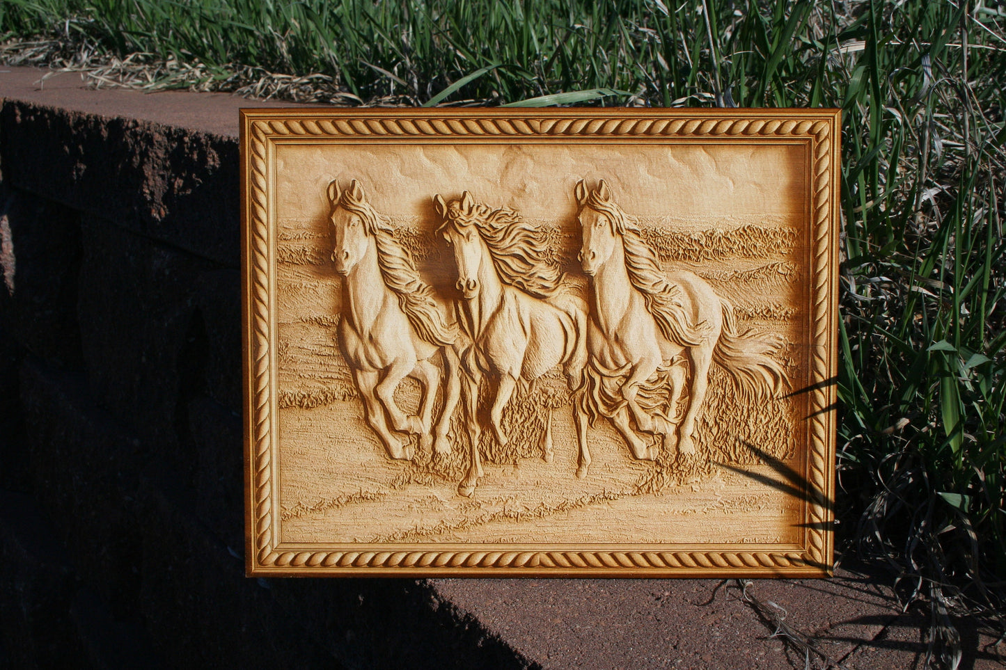 Mustangs Running Wild! Laser Engraved Wall Decor (Unique Horse Lover's Gift)