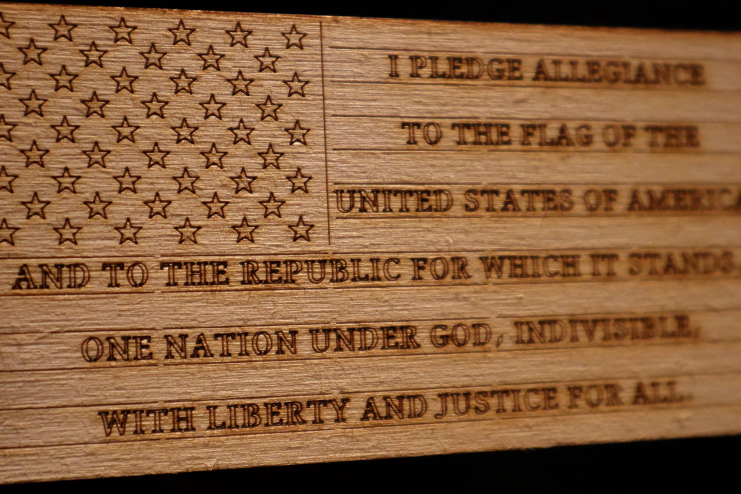 USA Pledge of Allegiance Refrigerator Magnet (Ships Free) - Laser Engraved Baltic Birch