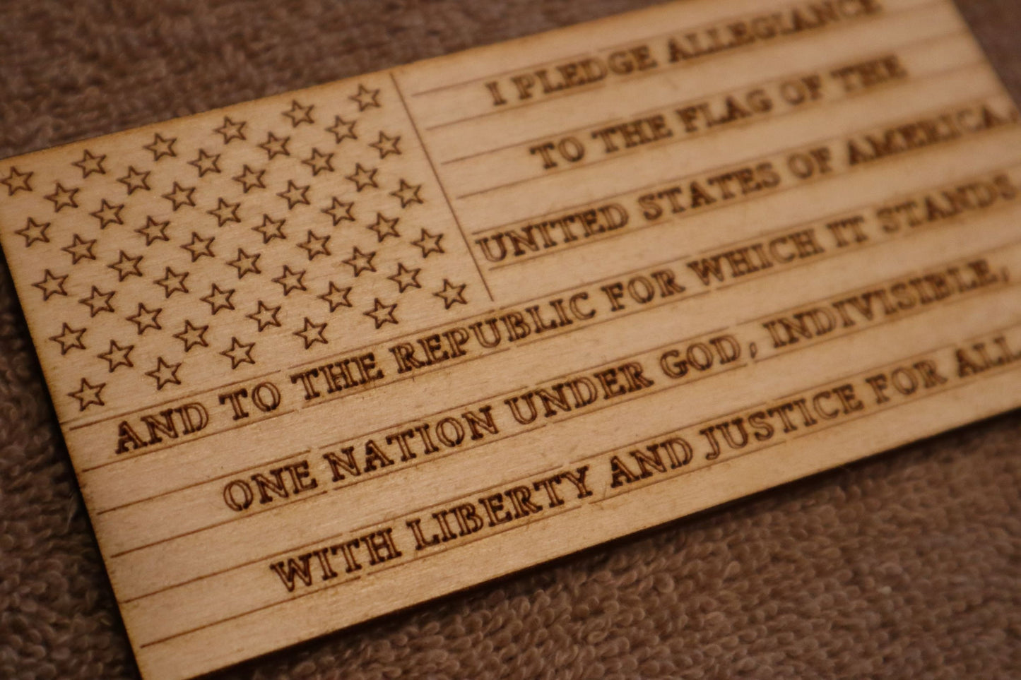 USA Pledge of Allegiance Refrigerator Magnet (Ships Free) - Laser Engraved Baltic Birch