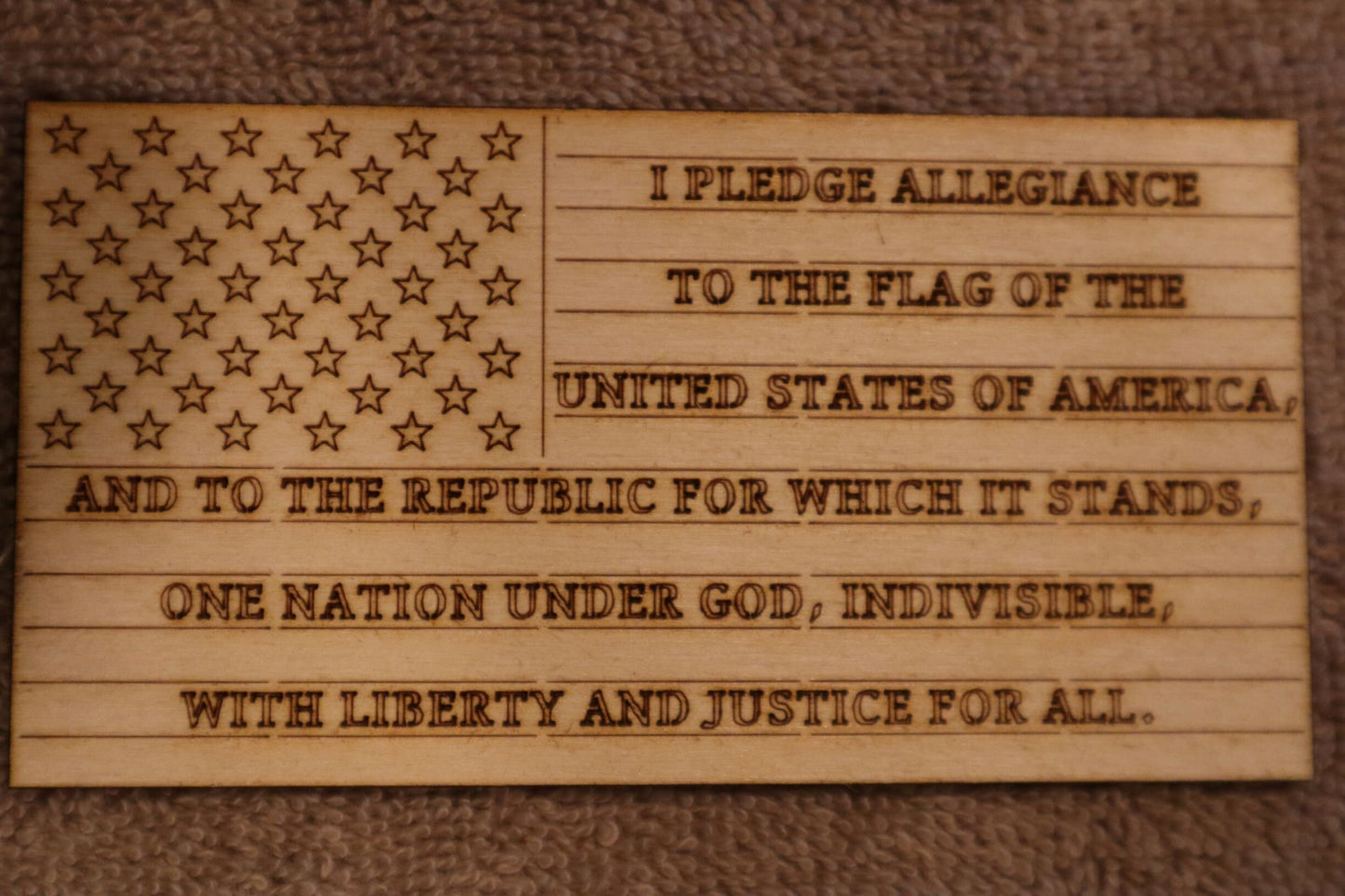 USA Pledge of Allegiance Refrigerator Magnet (Ships Free) - Laser Engraved Baltic Birch
