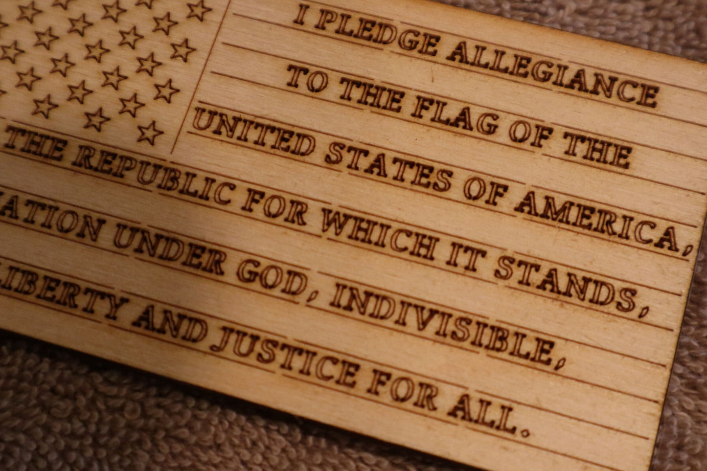 USA Pledge of Allegiance Refrigerator Magnet (Ships Free) - Laser Engraved Baltic Birch