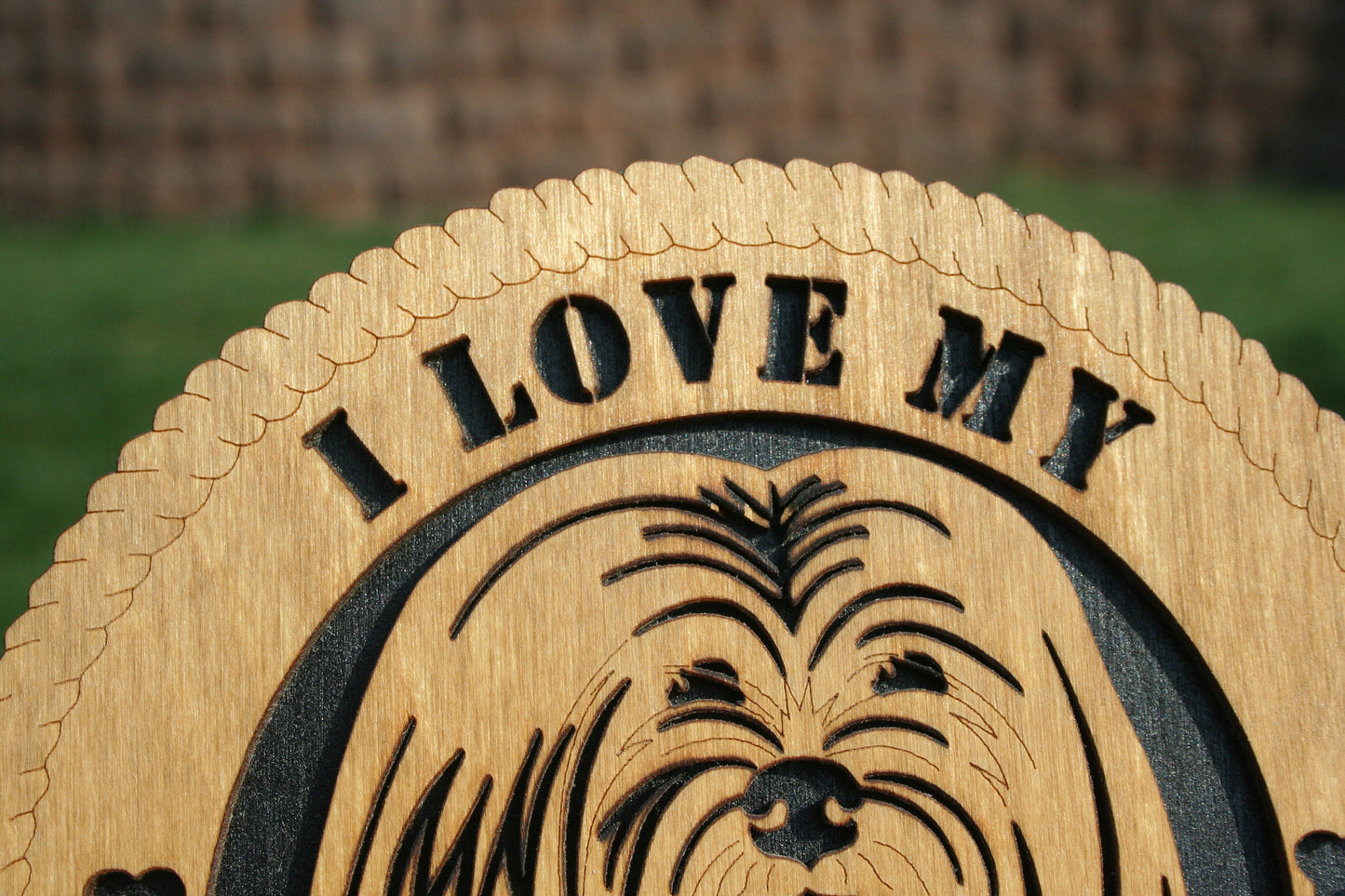 I Love My Lhasa Apso Dog Plaque, Dog Lover, Dog Home Decor, Dog Wall Art, Dog Desk Art, Lhasa Apso Dog Lovers, Small Dog Sign