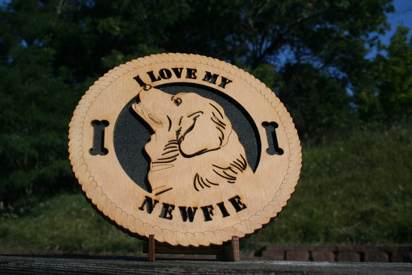I Love My Newfie Dog Plaque, Newfoundland Dog, Newfie Dog Gift/Sign, Newfie Wall Art, Newfie Home Decor, Newfie Decoration, Newfie Lover