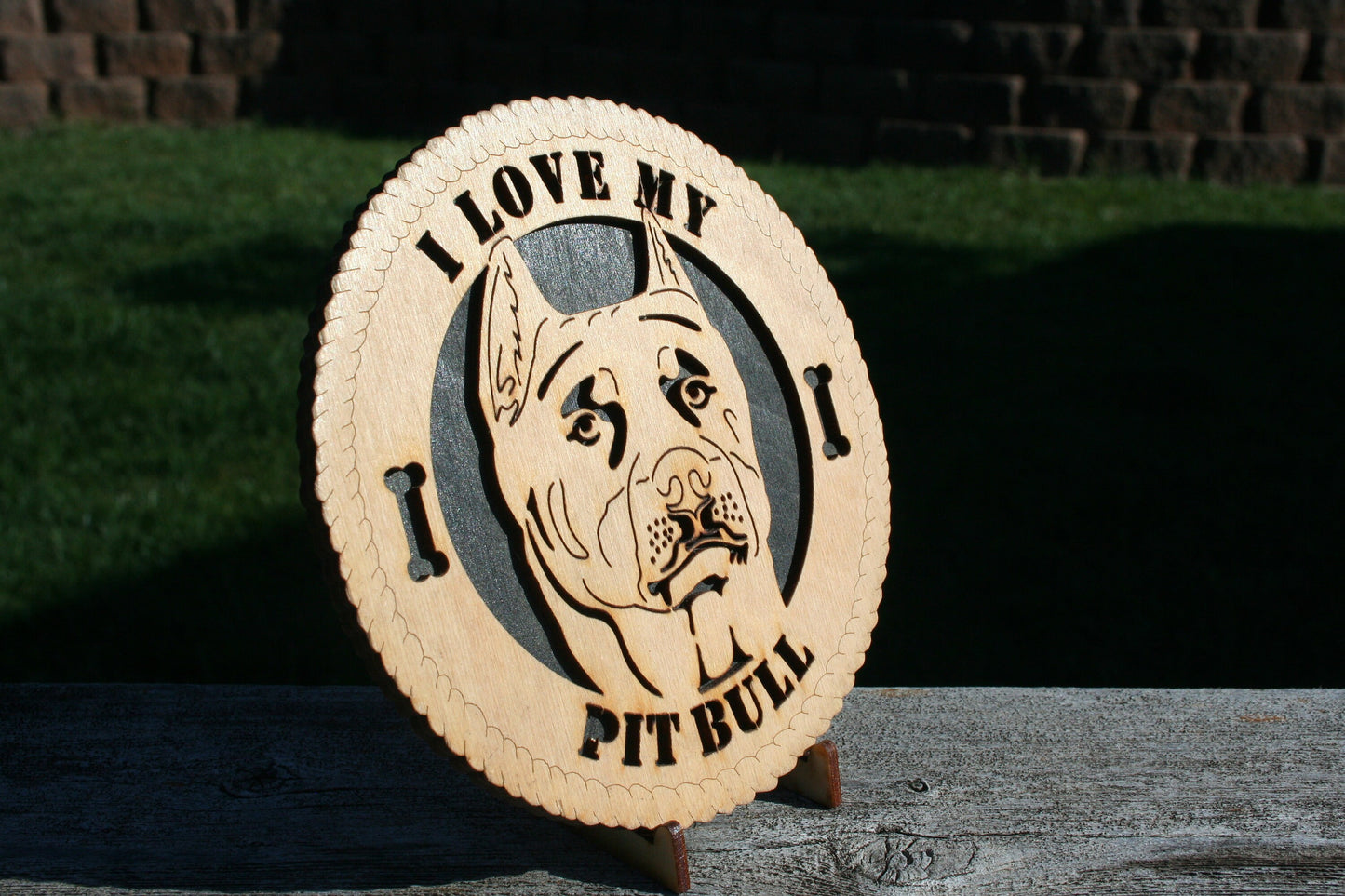 I Love My Pit Bull Dog Plaque, Pit Bull Dog, Pit Bull Dog Gift/Sign, Pit Bull Wall Art, Pit Bull Home Decor, Pit Bull Decoration