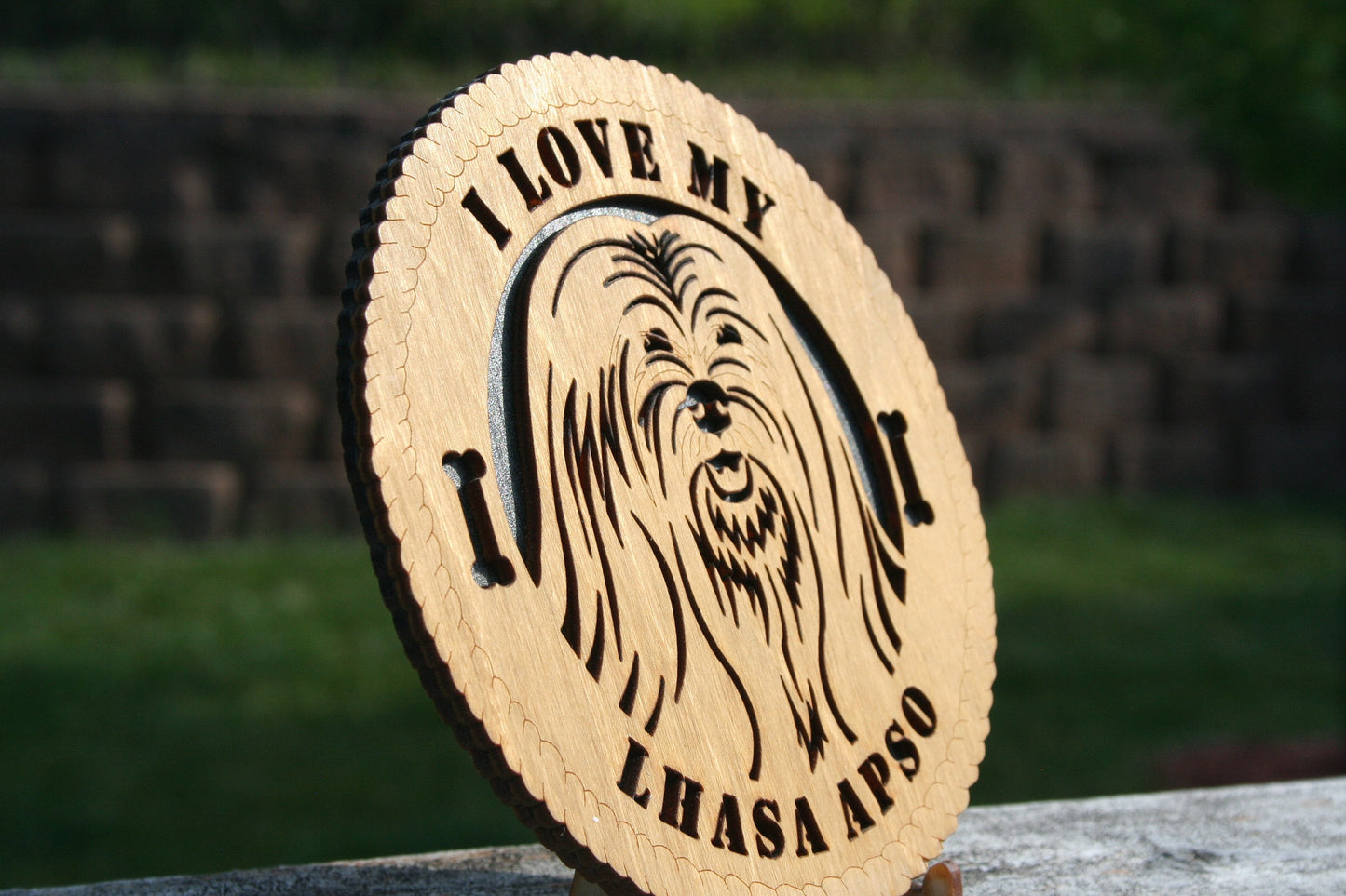 I Love My Lhasa Apso Dog Plaque, Dog Lover, Dog Home Decor, Dog Wall Art, Dog Desk Art, Lhasa Apso Dog Lovers, Small Dog Sign