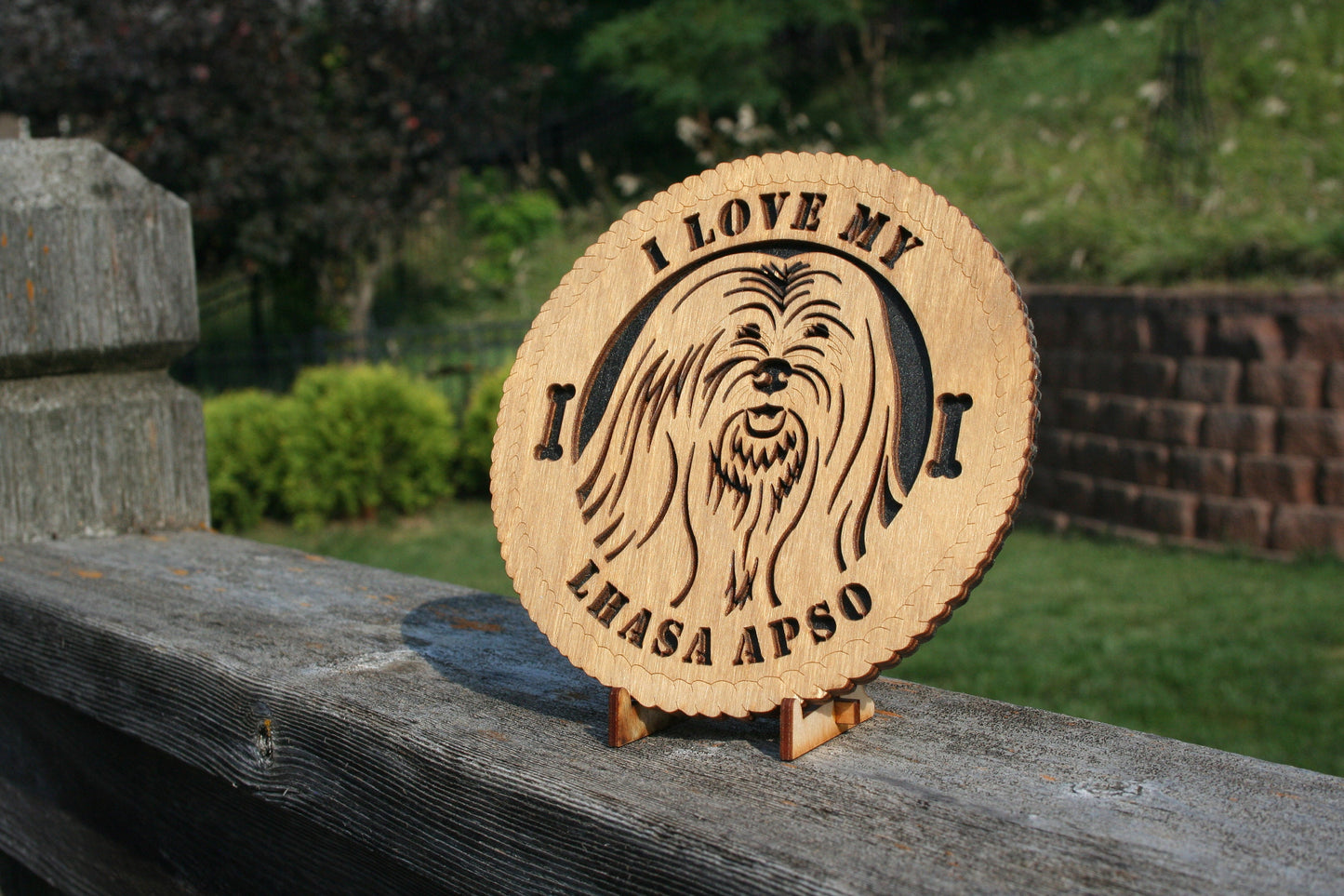 I Love My Lhasa Apso Dog Plaque, Dog Lover, Dog Home Decor, Dog Wall Art, Dog Desk Art, Lhasa Apso Dog Lovers, Small Dog Sign