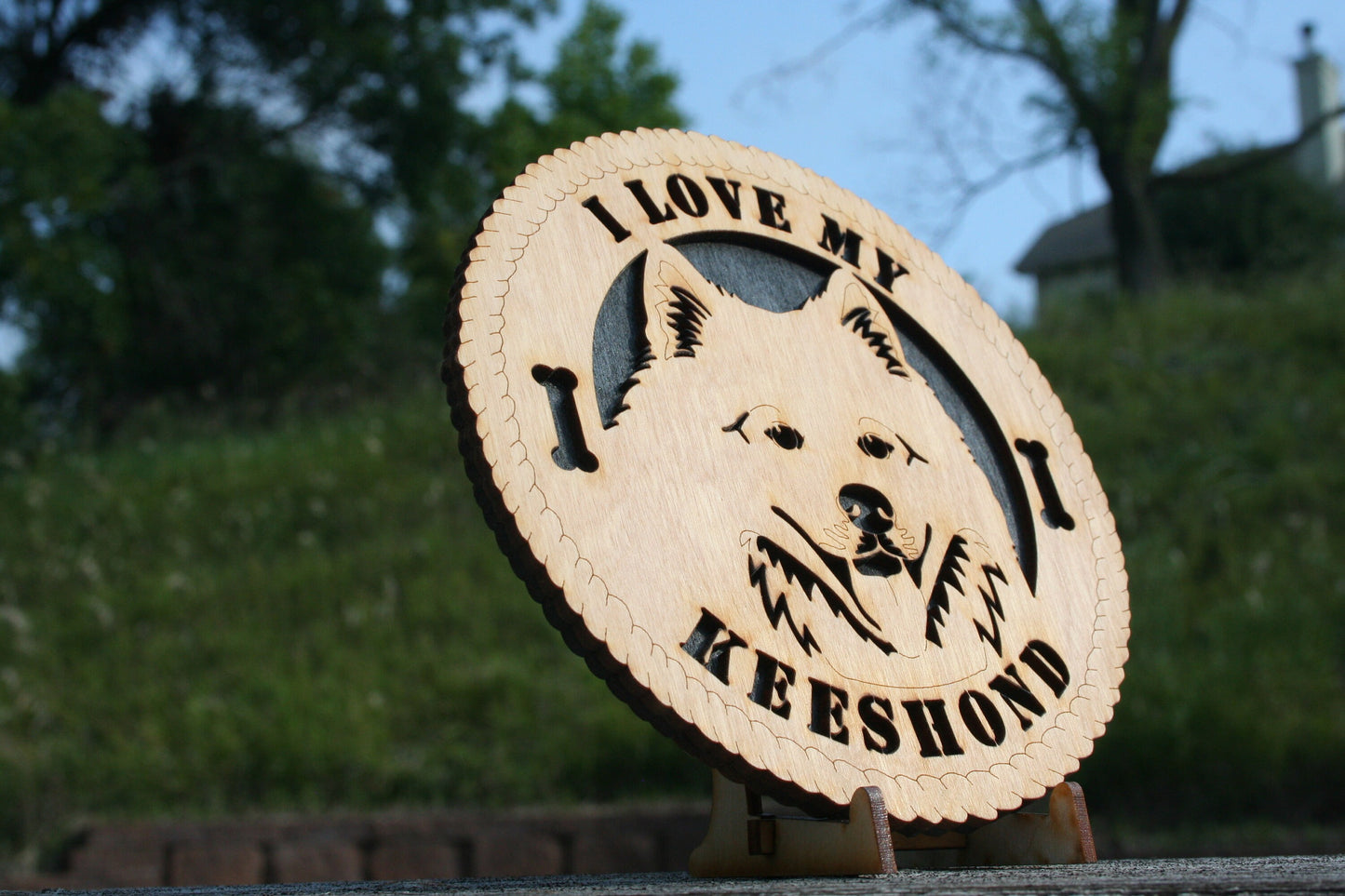 I Love My Keeshond Dog Plaque, Keeshond Gift, Keeshond Sign, Keeshond Wall Art, Keeshond Home Decor, Keeshond Shelf Decoration