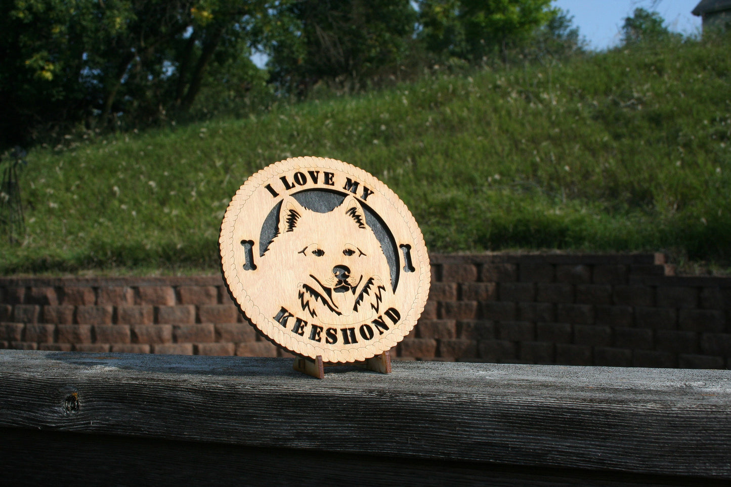I Love My Keeshond Dog Plaque, Keeshond Gift, Keeshond Sign, Keeshond Wall Art, Keeshond Home Decor, Keeshond Shelf Decoration