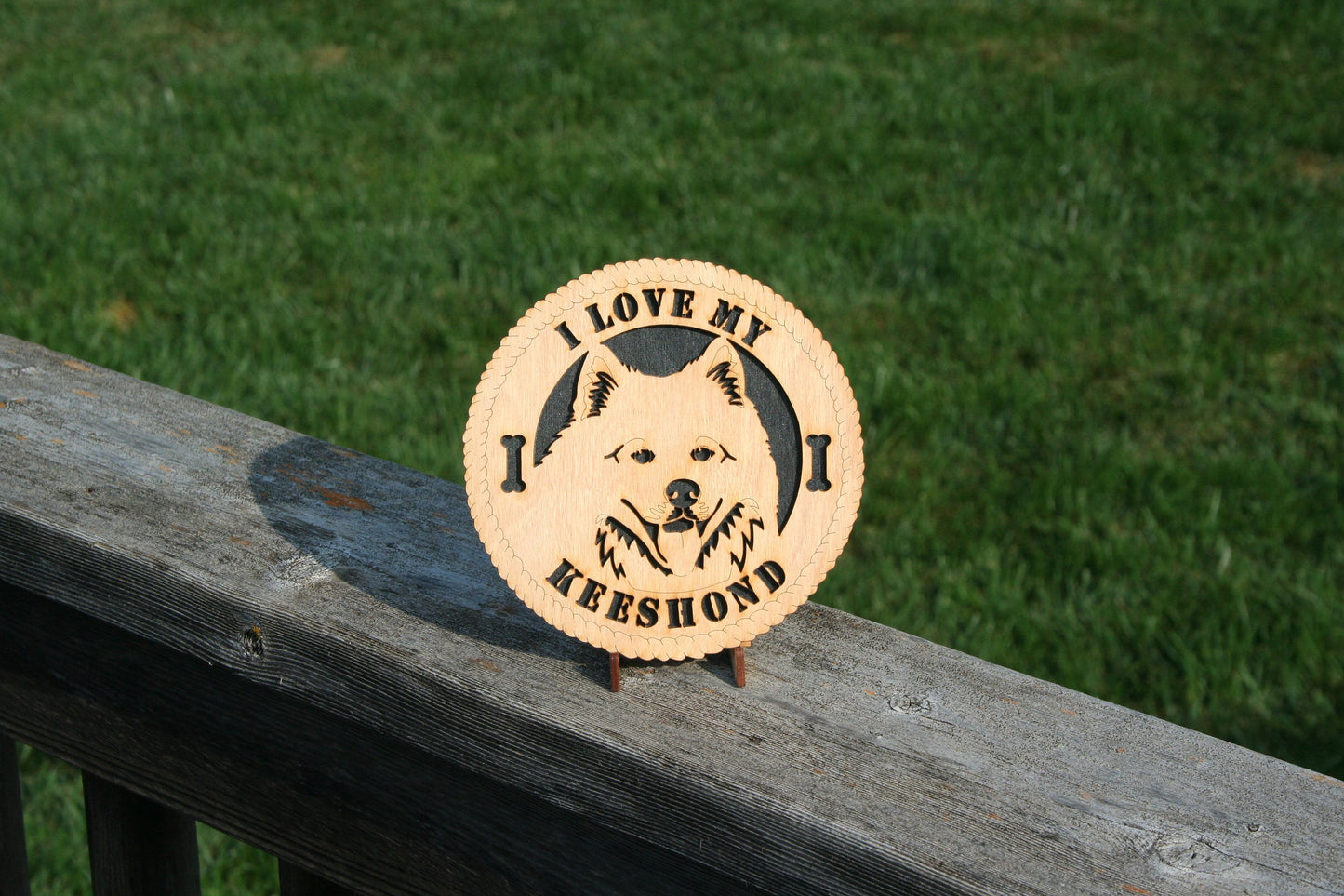 I Love My Keeshond Dog Plaque, Keeshond Gift, Keeshond Sign, Keeshond Wall Art, Keeshond Home Decor, Keeshond Shelf Decoration