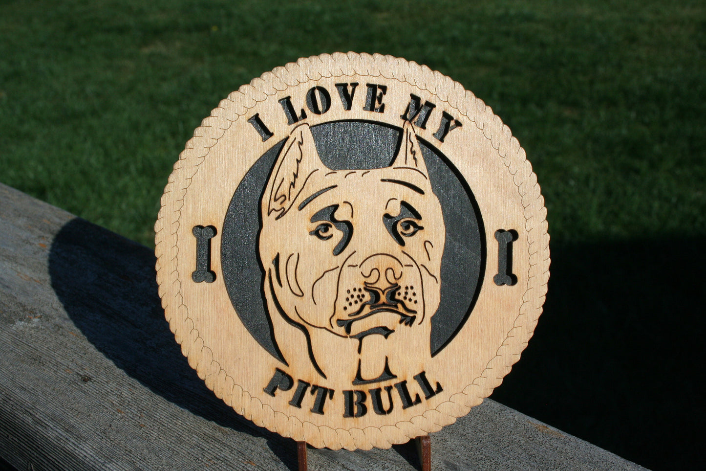 I Love My Pit Bull Dog Plaque, Pit Bull Dog, Pit Bull Dog Gift/Sign, Pit Bull Wall Art, Pit Bull Home Decor, Pit Bull Decoration