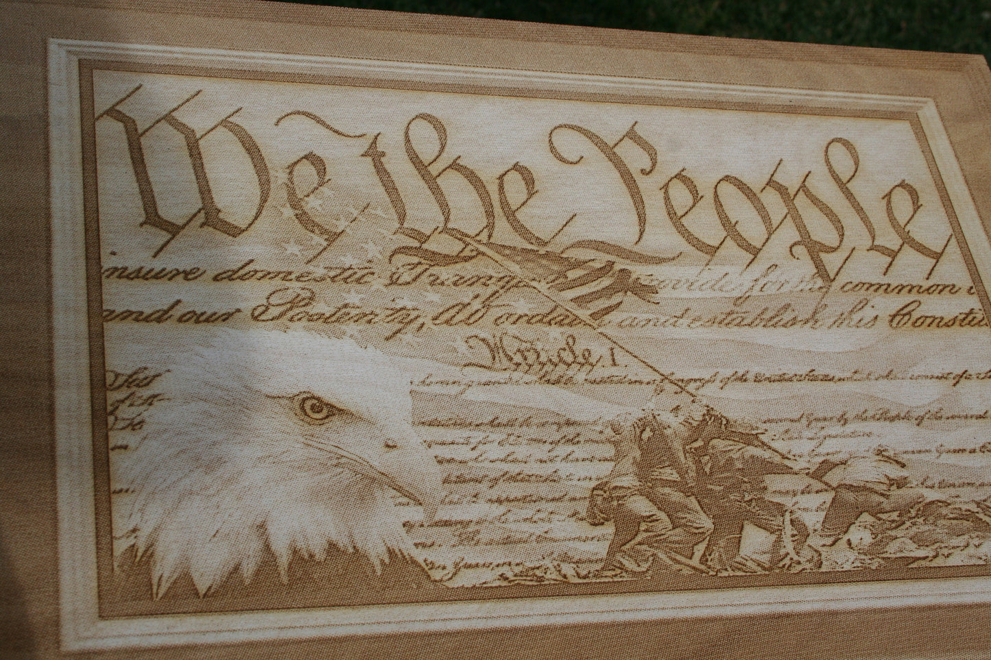 We The People with Eagle and Soldiers - Laser Wall Art - Patriotic Decor - Veteran Home Decor