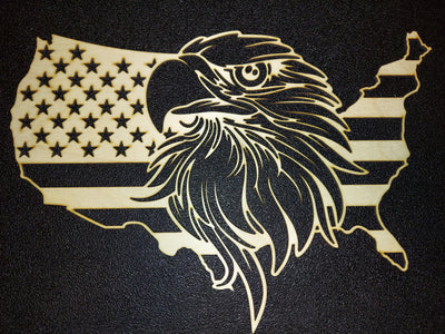 American Eagle American Flag - 23 Skidoo Laser Gifts
