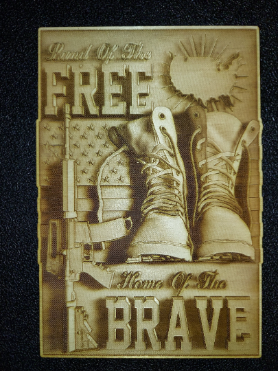 Home of the Brave - Laser Engraved Art - 23 Skidoo Laser Gifts