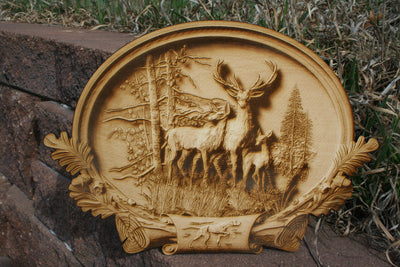 Deer Family - Laser Engraved Wall Art / Wall Decoration - 23 Skidoo Laser Gifts