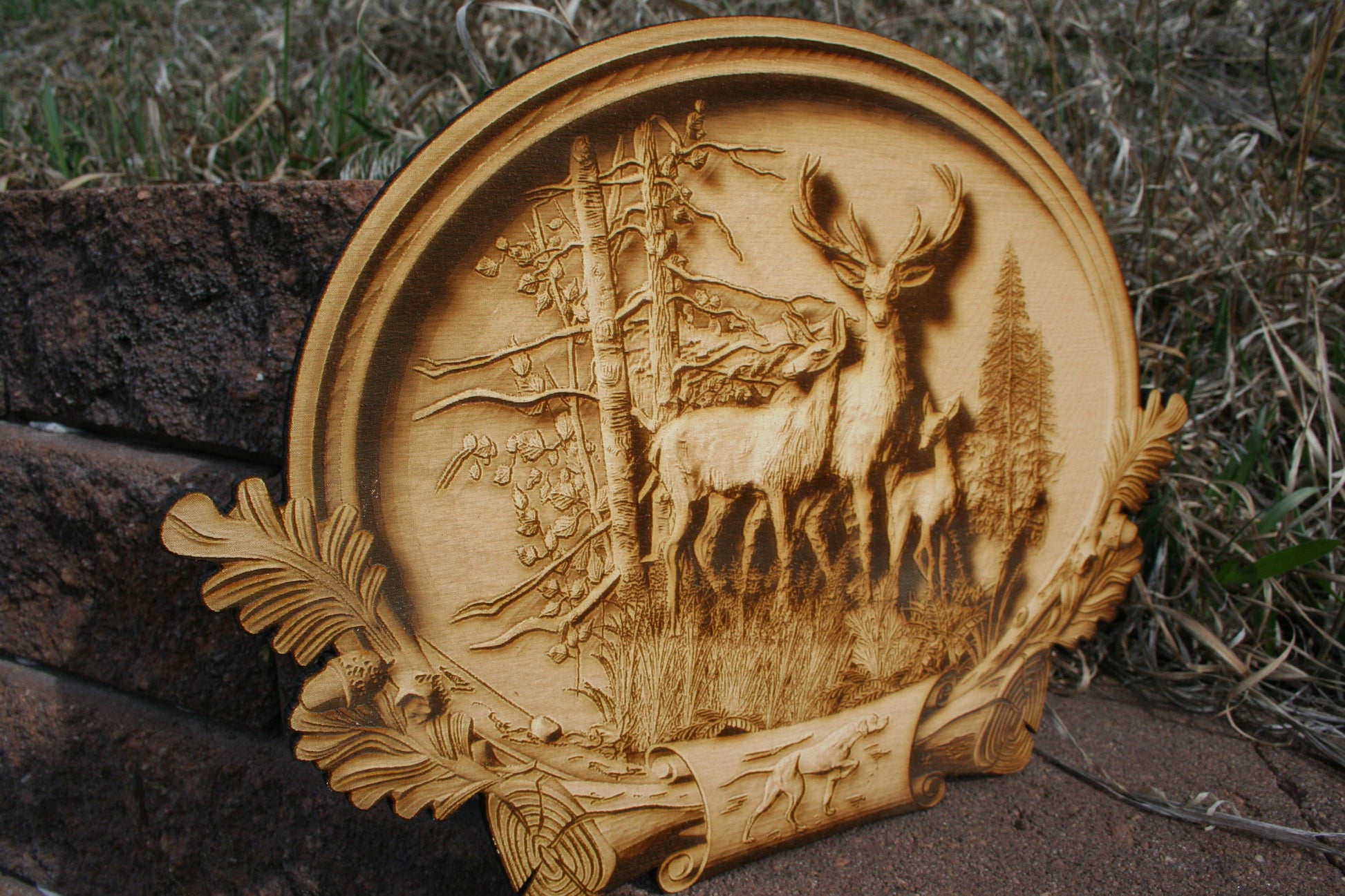 Deer Family - Laser Engraved Wall Art / Wall Decoration - 23 Skidoo Laser Gifts