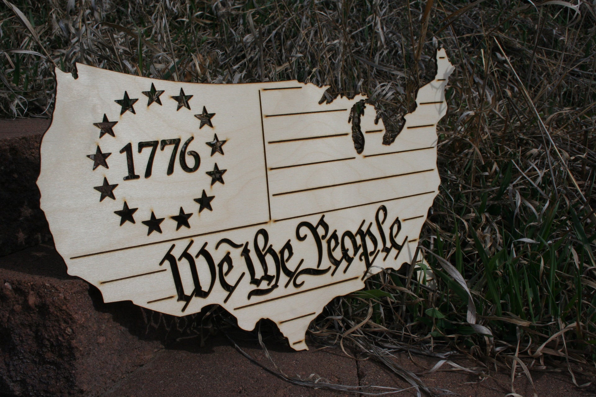 1776 Betsy Ross American Flag Laser Engraved Wall Art