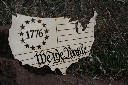 1776 Betsy Ross American Flag Laser Engraved Wall Art - 23 Skidoo Laser Gifts