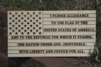 The American Pledge of Allegiance - Laser Engraved - 23 Skidoo Laser Gifts