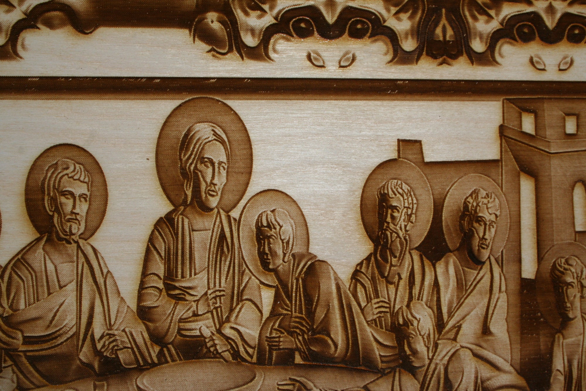 The Last Supper Engraved Wood Wall Art, Religious Wood Sign, Laser Engraved Pine Wood, 3d buying illusion Wall Art, Engraved piece of Wood