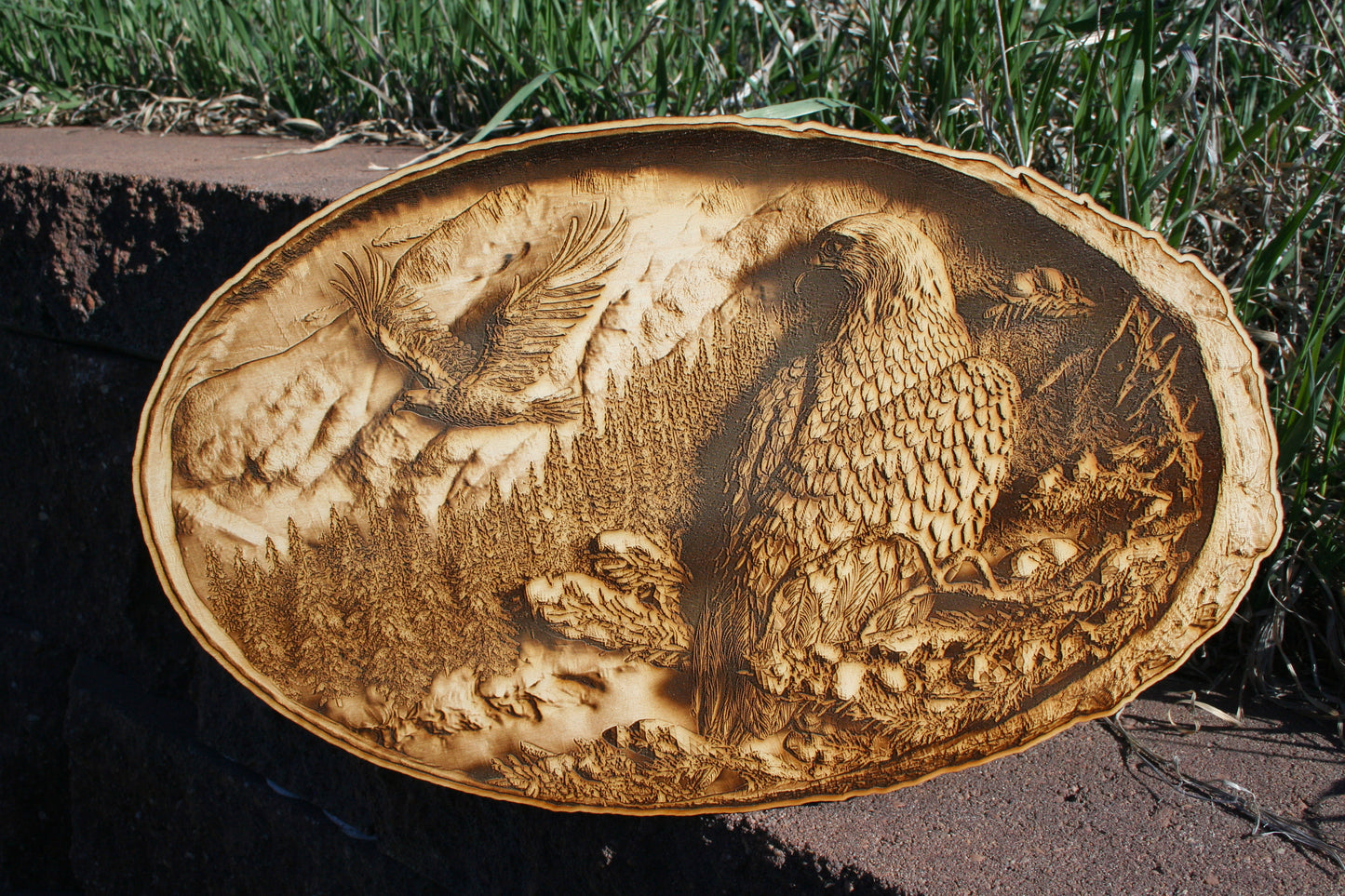 The Eagle and the Mountains - Laser Engraved Wall Decoration / Wall Art - 23 Skidoo Laser Gifts