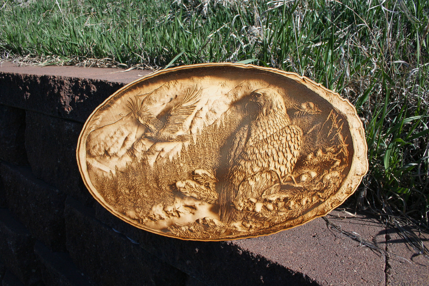 The Eagle and the Mountains - Laser Engraved Wall Decoration / Wall Art - 23 Skidoo Laser Gifts