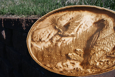 The Eagle and the Mountains - Laser Engraved Wall Decoration / Wall Art - 23 Skidoo Laser Gifts