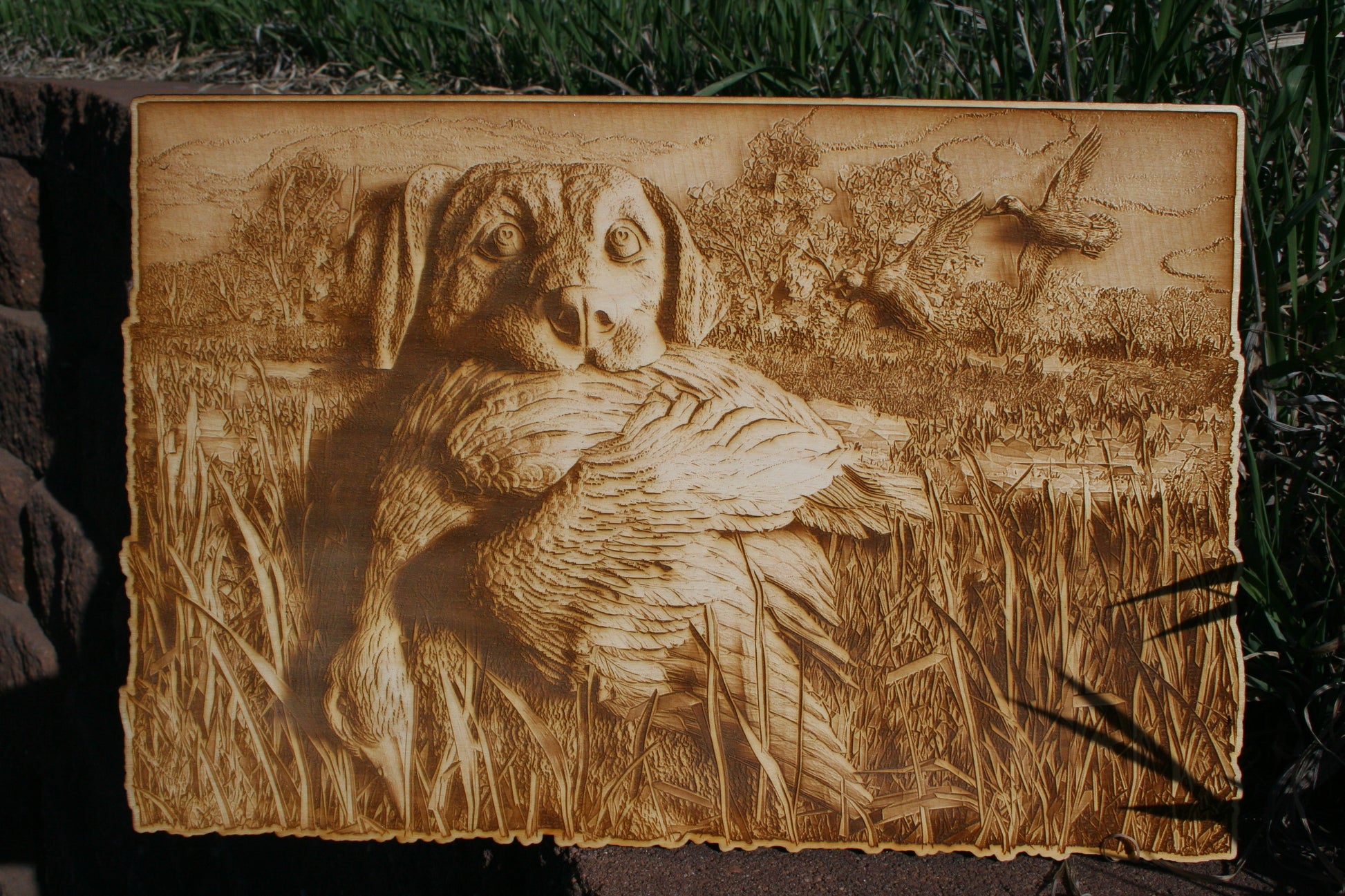 Dog, duck and hunting! The perfect day! Laser Engraved Wall Decoration / Art - 23 Skidoo Laser Gifts