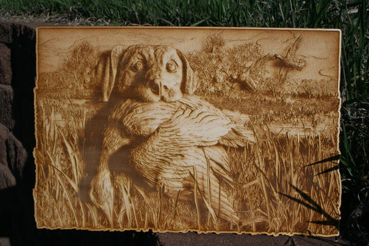 Dog, duck and hunting! The perfect day! Laser Engraved Wall Decoration / Art - 23 Skidoo Laser Gifts