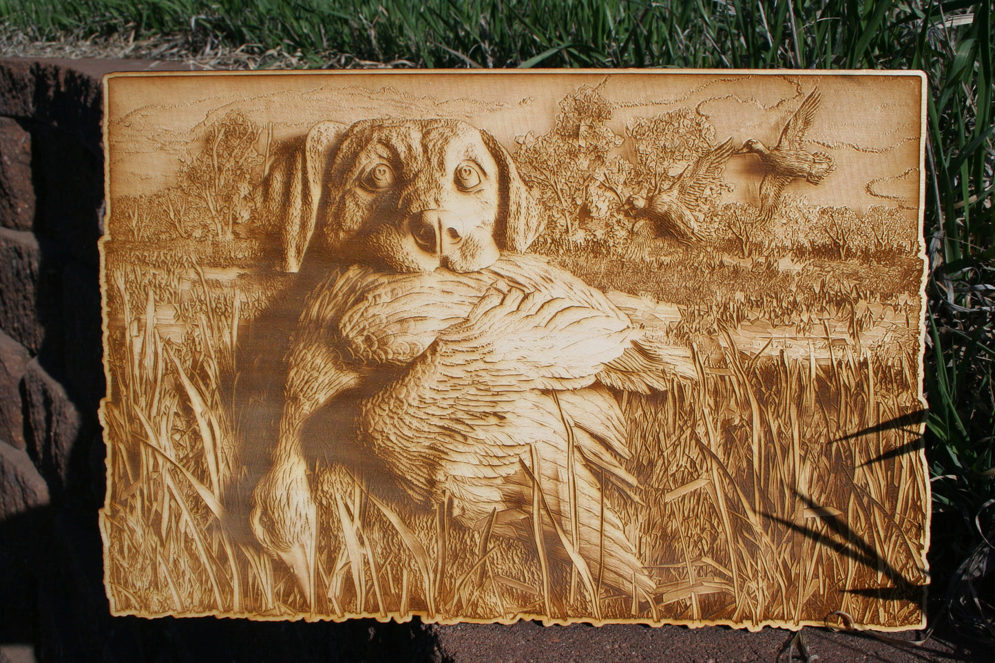 Dog, duck and hunting! The perfect day! Laser Engraved Wall Decoration / Art - 23 Skidoo Laser Gifts