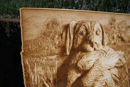 Dog, duck and hunting! The perfect day! Laser Engraved Wall Decoration / Art - 23 Skidoo Laser Gifts