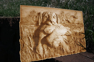 Dog, duck and hunting! The perfect day! Laser Engraved Wall Decoration / Art - 23 Skidoo Laser Gifts