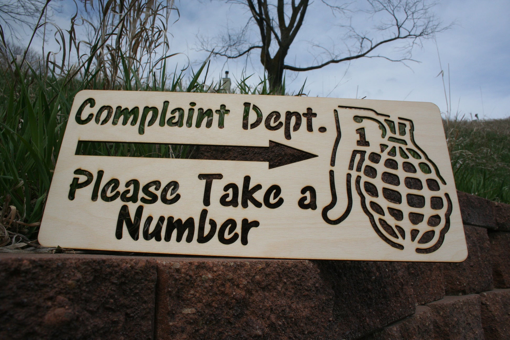 Complaint Department - Take a Number - Funny Wall Decor / Wall Art - 23 Skidoo Laser Gifts