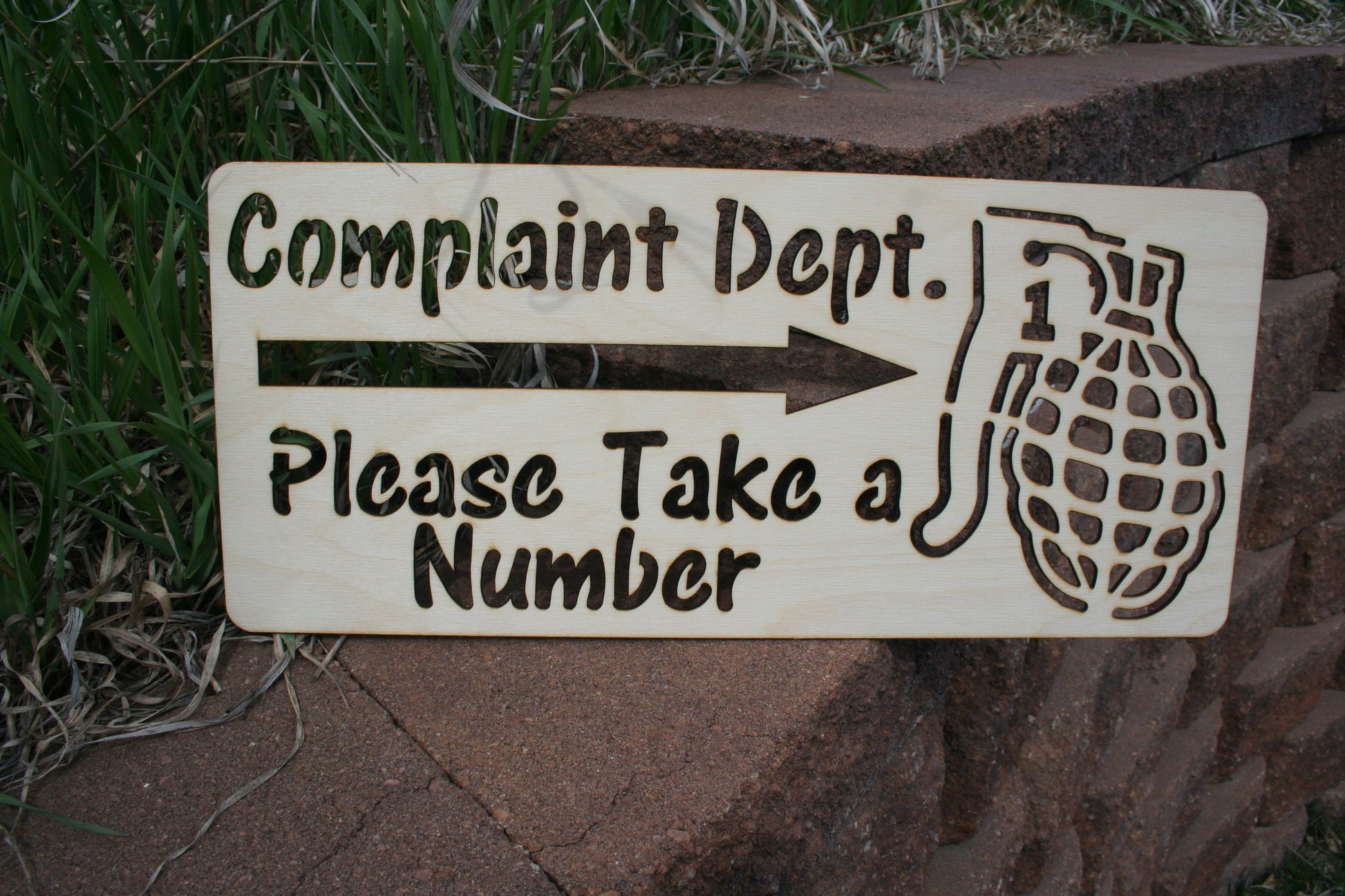 Complaint Department - Take a Number - Funny Wall Decor / Wall Art - 23 Skidoo Laser Gifts