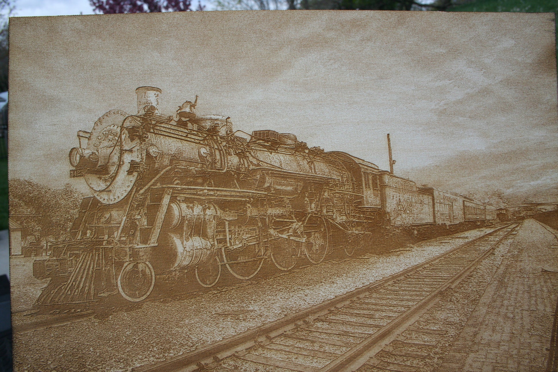 Steam Locomotive - Laser Engraved Wall Art / Wall Decoration - 23 Skidoo Laser Gifts