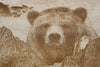 Grizzly Bear Looking Over The Mountains - Laser Engraved Wall Decor / Wall Art - 23 Skidoo Laser Gifts