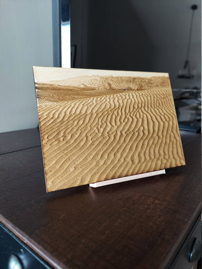 Death Valley Mesquite Sand Dunes Laser on Wood with Stand