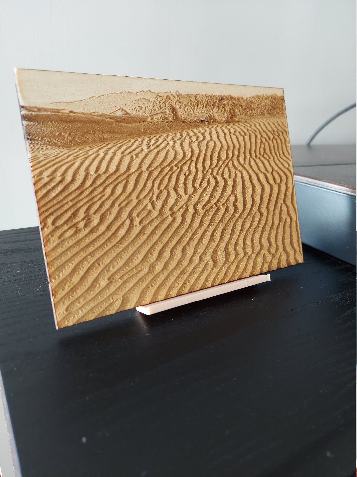 Death Valley Mesquite Sand Dunes Laser on Wood with Stand