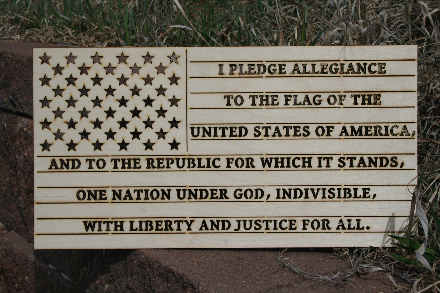 The American Pledge of Allegiance - Laser Engraved Wall Art/Wall Decor