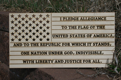 The American Pledge of Allegiance - Laser Engraved Wall Art/Wall Decor