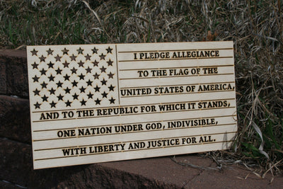 The American Pledge of Allegiance - Laser Engraved Wall Art/Wall Decor