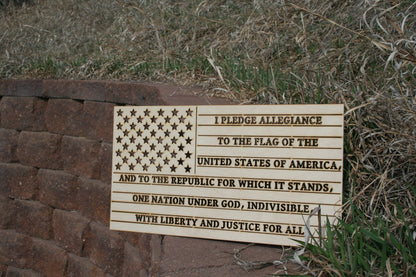 The American Pledge of Allegiance - Laser Engraved Wall Art/Wall Decor