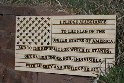 The American Pledge of Allegiance - Laser Engraved Wall Art/Wall Decor