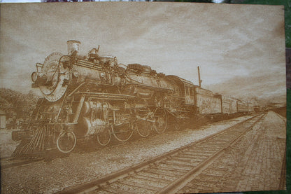 Big Steam Locomotive Wall Art, Train Gift, Railroad Decor, Train Home Decor, Steam Locomotive Art, Age of Trains, Wood Train Plaque