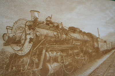 Big Steam Locomotive Wall Art, Train Gift, Railroad Decor, Train Home Decor, Steam Locomotive Art, Age of Trains, Wood Train Plaque