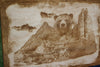 Grizzly Bear Looking Over The Mountains - Laser Engraved Wall Art / Wall Decor (Great For Nature Lovers)
