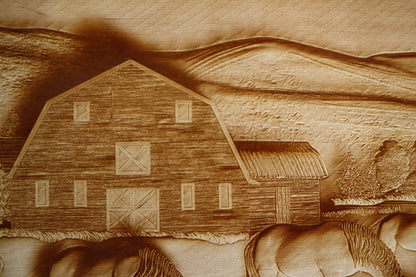 Farmhouse in the Country - Laser Engraved Wall Decor / Wall Art