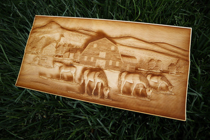 Farmhouse in the Country - Laser Engraved Wall Decor / Wall Art