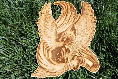 Patriotic American Flag With Eagle - Laser Engraved Wall Decor / Wall Art (Awesome Independence Day Gift/4th of July)