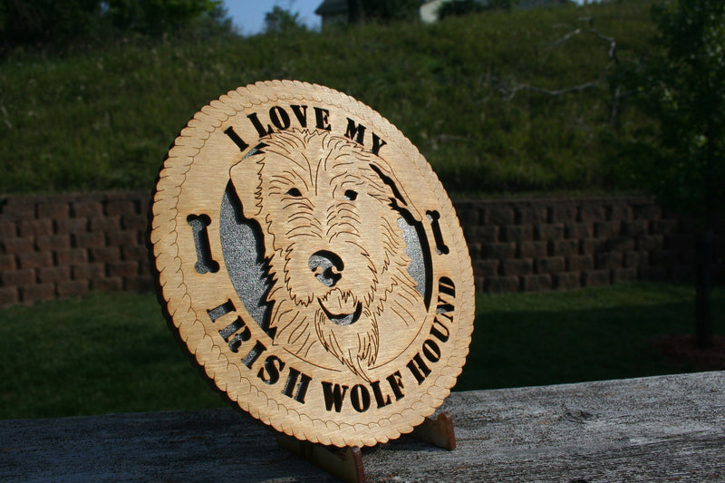 I Love My Irish Wolf Hound Plaque - Irish Wolf Hound Gift - Dog Lover - Irish Wolf Hound Art - Irish Wolf Hound Home Decor